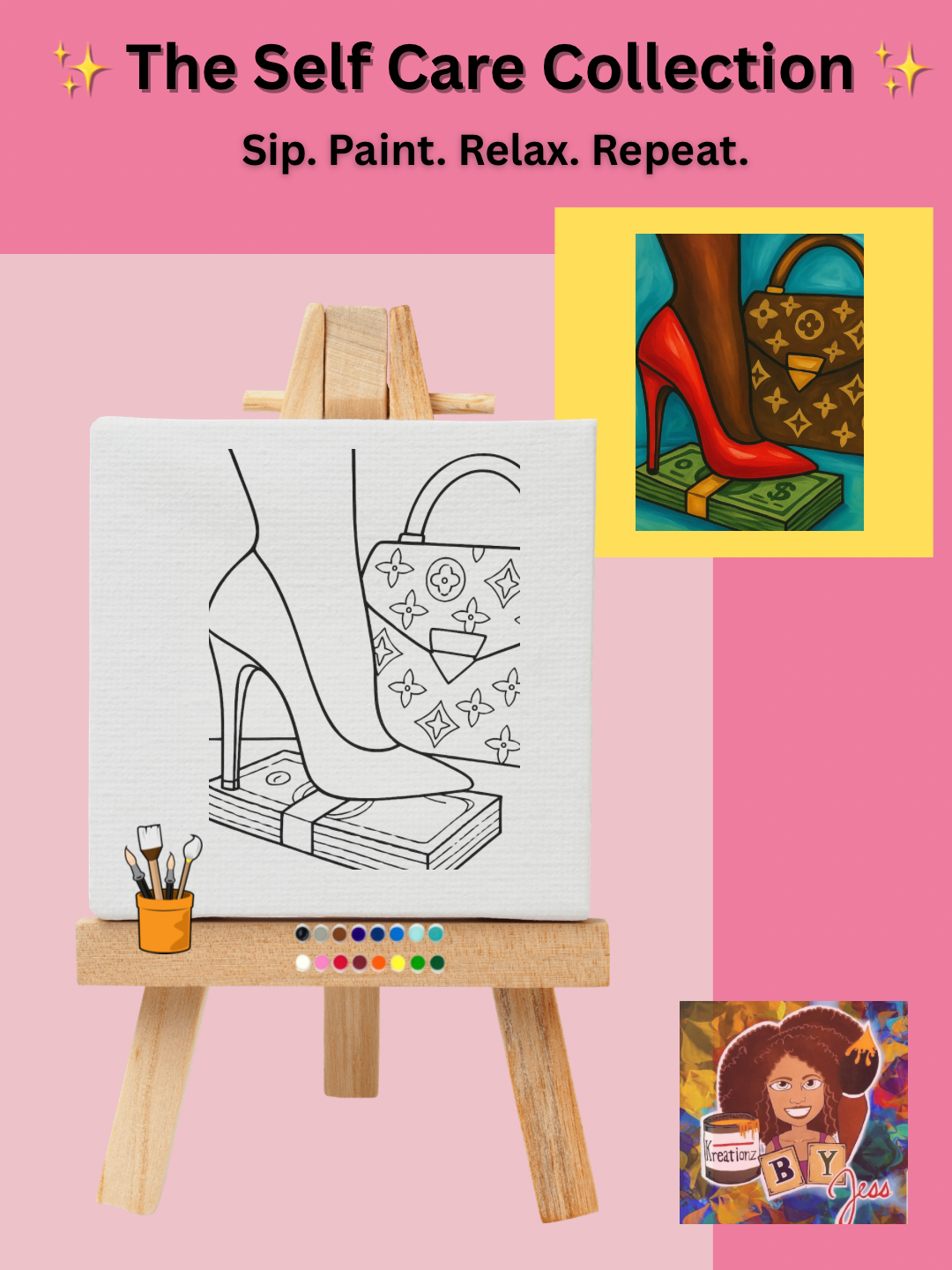 Self Care Sip and Paint Kits