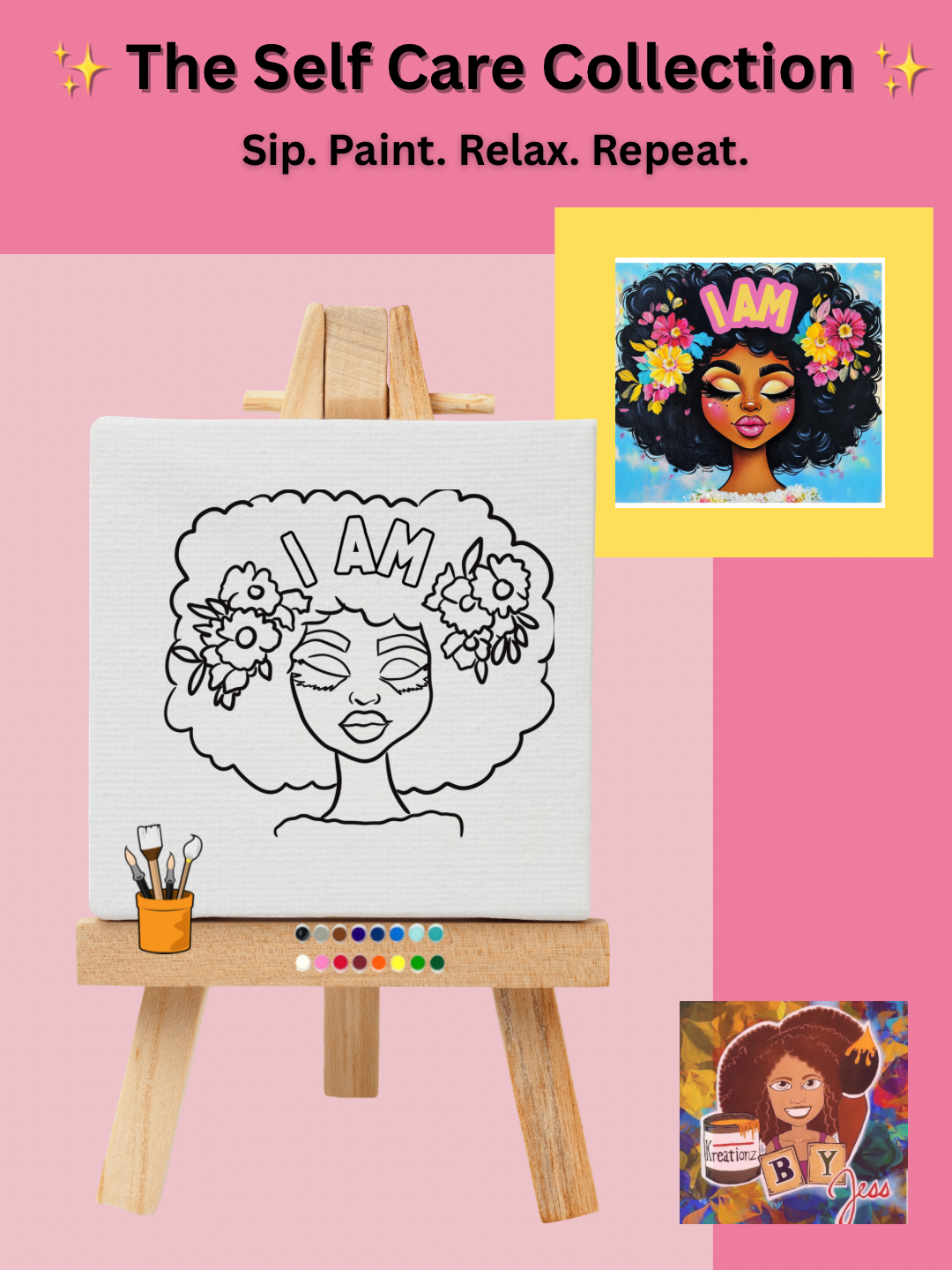 Self Care Sip and Paint Kits