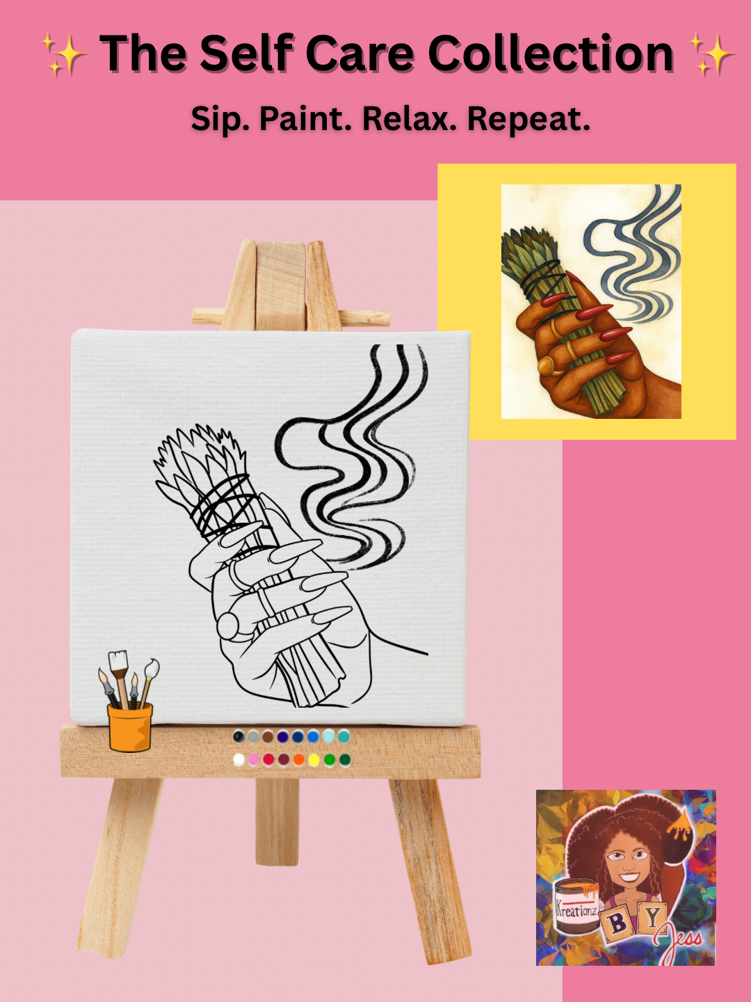 Self Care Sip and Paint Kits