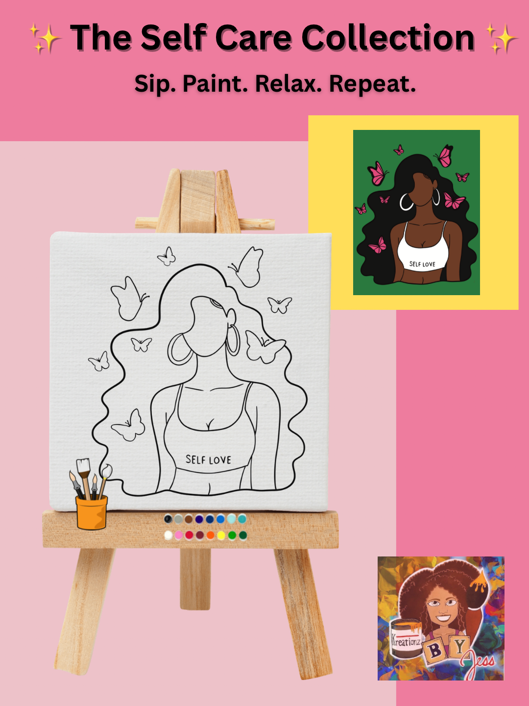 Self Care Sip and Paint Kits