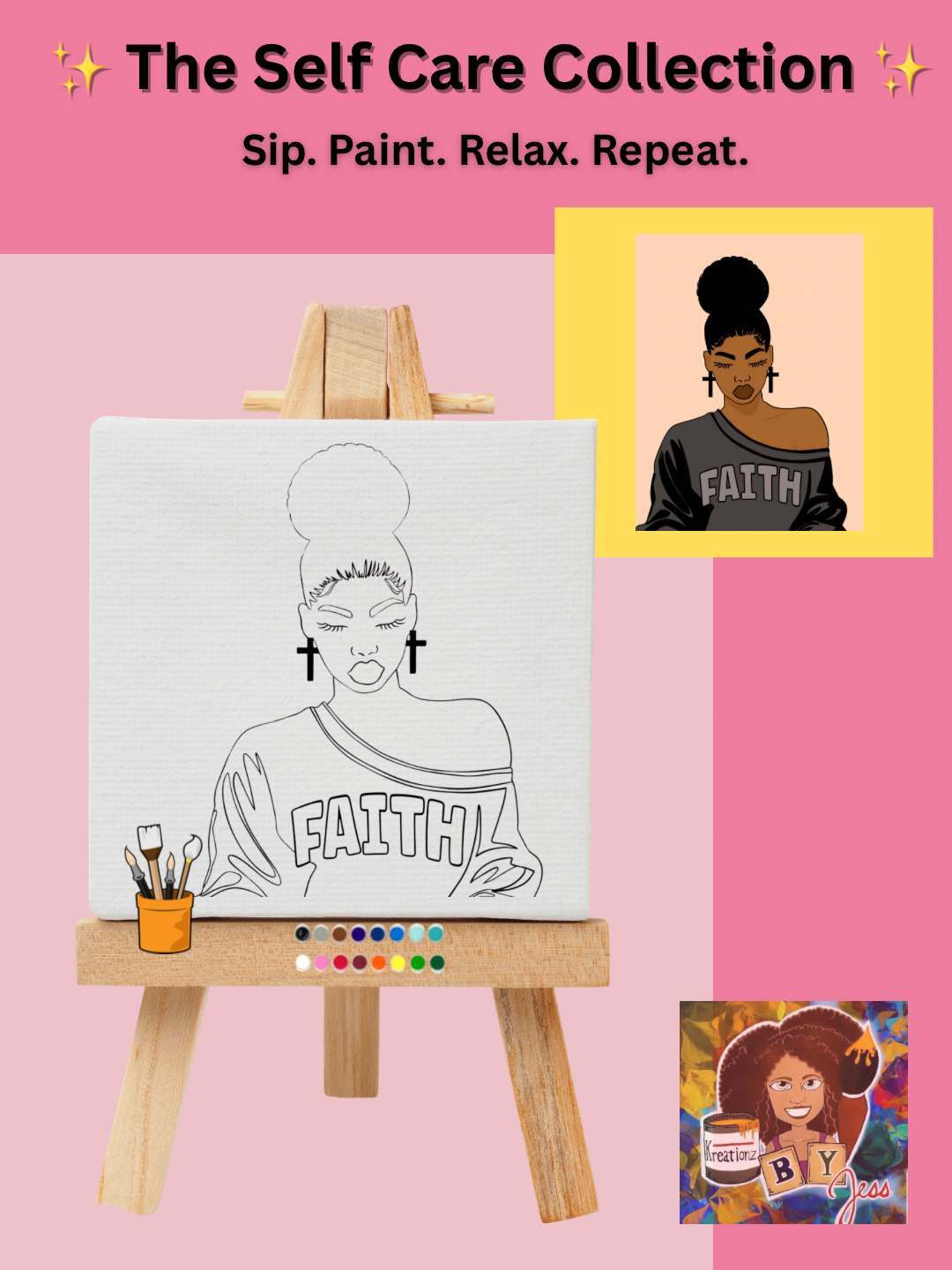 Self Care Sip and Paint Kits